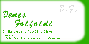 denes folfoldi business card